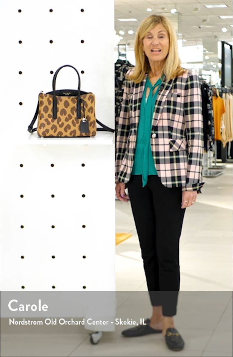 medium margaux leopard print leather satchel, sales video thumbnail