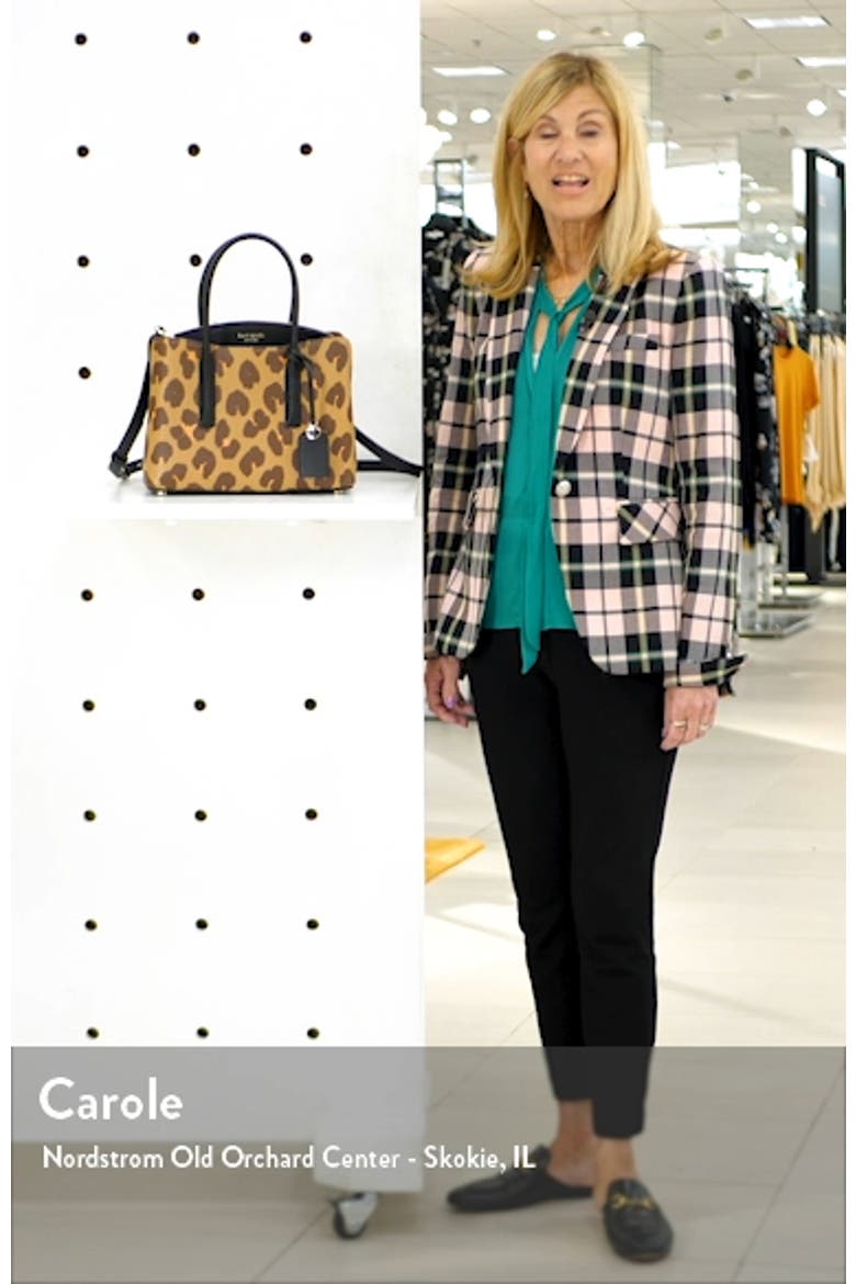medium margaux leopard print leather satchel video