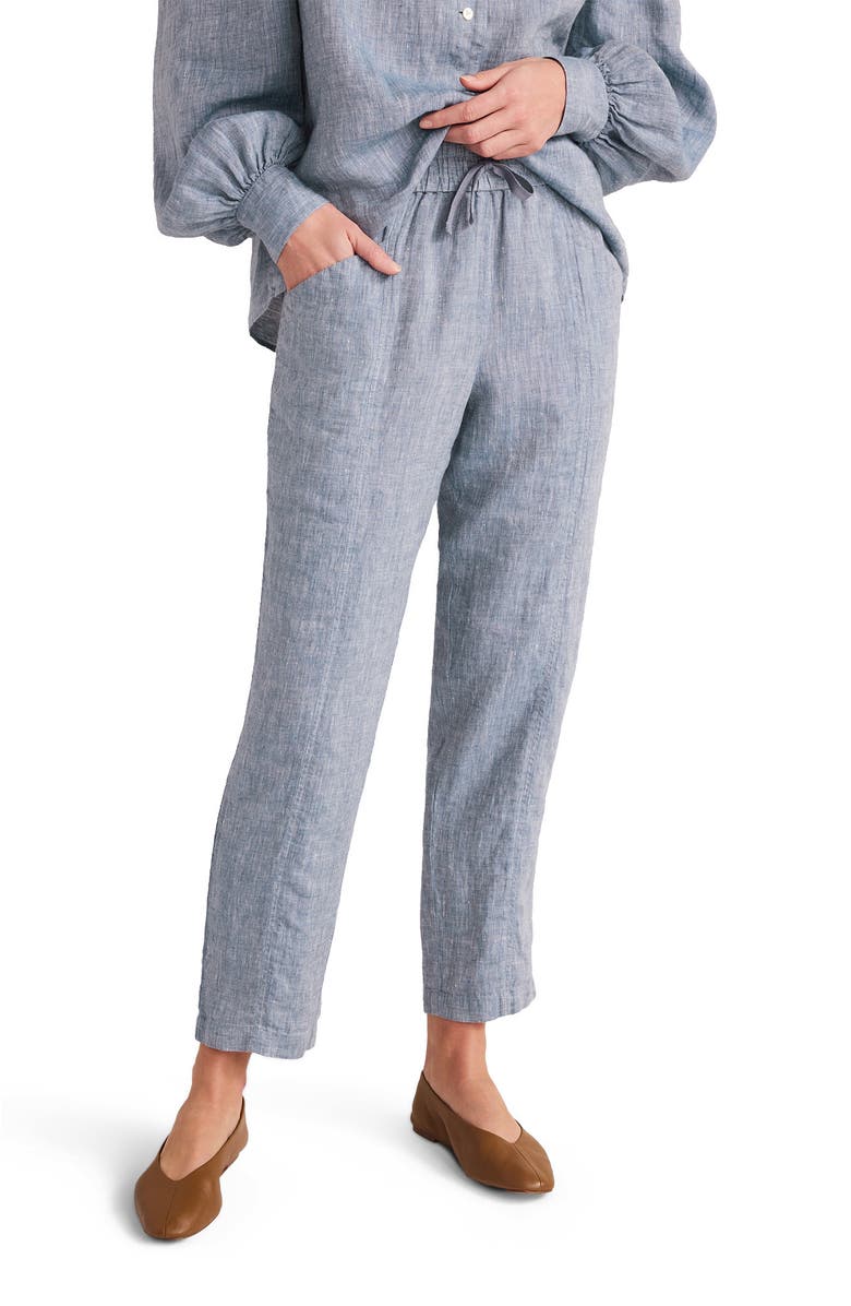Haven Well Within Linen Straight Leg Pants, Main, color, Navy X-Dye