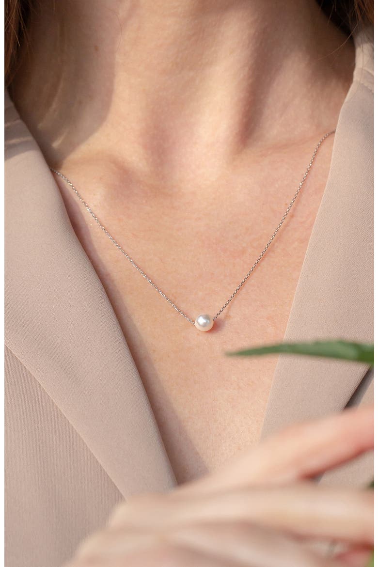 Sterling Silver 18k Gold Plated Abby Pearl Necklace & Bracelet Set Modern, Alternate, color, Silver