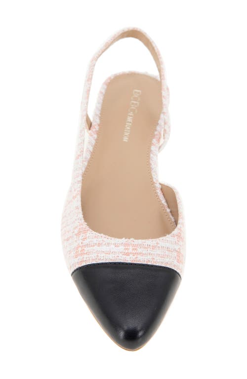 Bcbgeneration Bcbg Tillie Slingback Cap Toe Pump In Pink-black Boucle