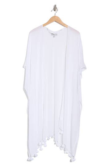 Nordstrom Print Tassel Duster In White