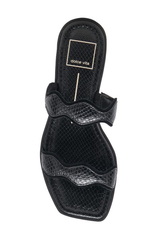 Dolce Vita Ilva Low Slide Sandal In Onyx Embossed Leather