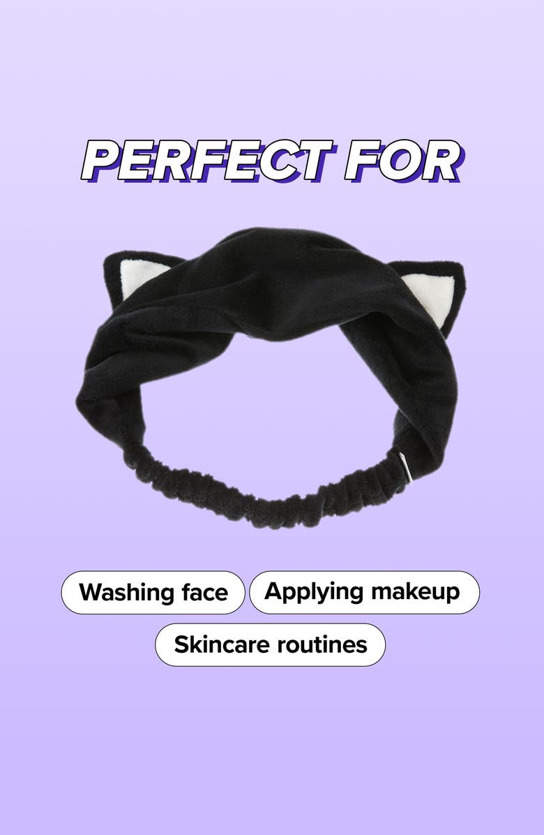 I DEW CARE Black Cat Skin Care Headband, Alternate, color, Black
