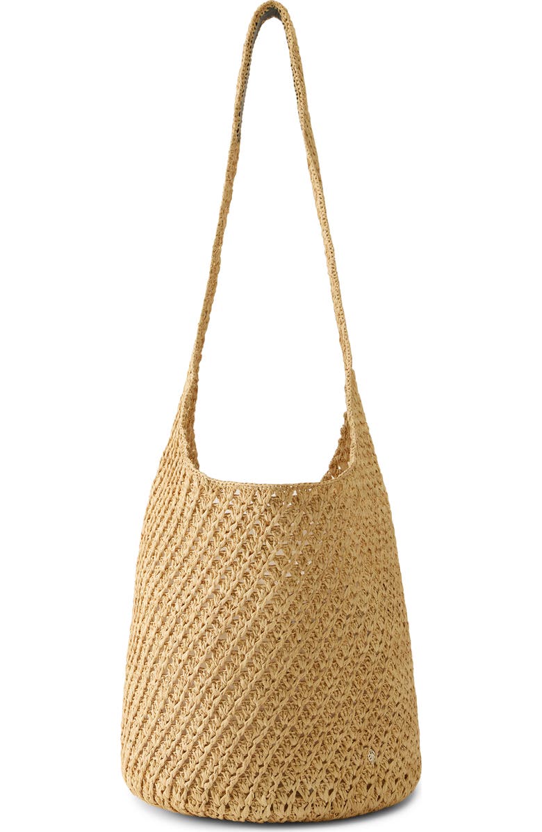 Helen Kaminski Lani Crochet Raffia Shoulder Bag, Main, color, Natural