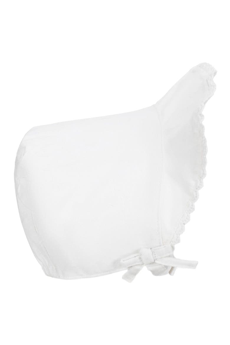 Baby Brimmed Linen Bonnet, Infant, Main, color, Soft White Linen