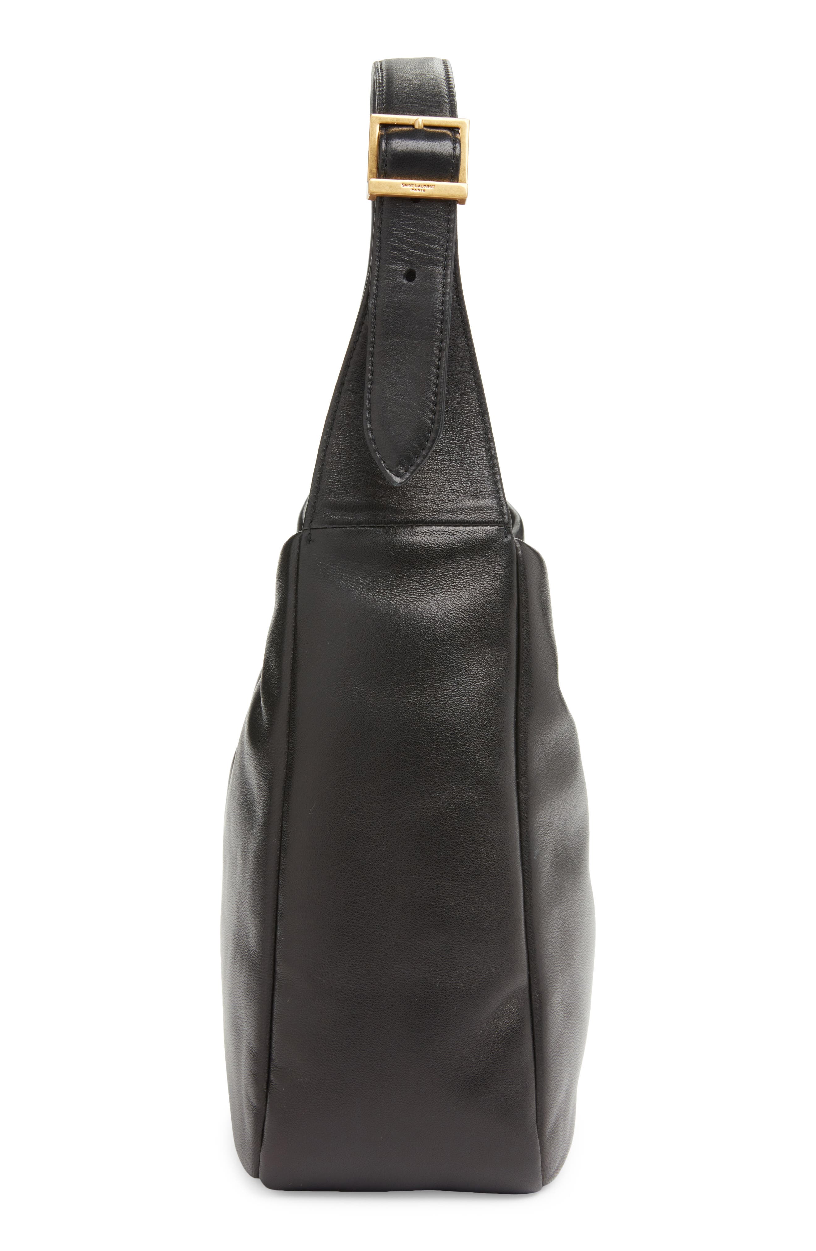 Saint Laurent Small Le 5 À 7 Leather Shoulder Bag, Alternate, color, Noir