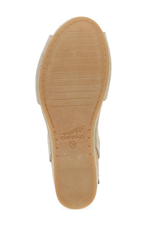 Dansko Stella Ankle Strap Platform Wedge Sandal In Sand Milled Nubuck