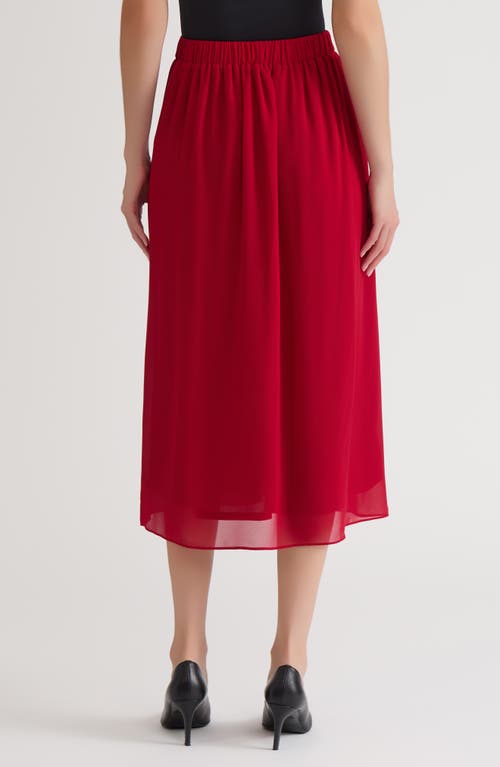 Kasper Pleated Midi Skirt In Red