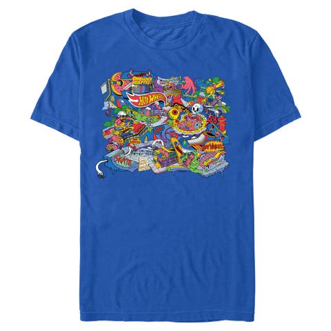 Men's Hot Wheels Challenge Skate Park Colors  Graphic T-Shirt