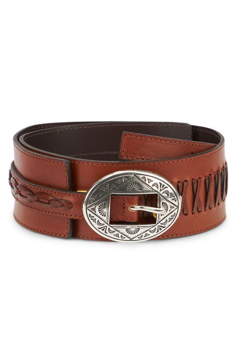 Carol Leather Belt with Incision Buckle