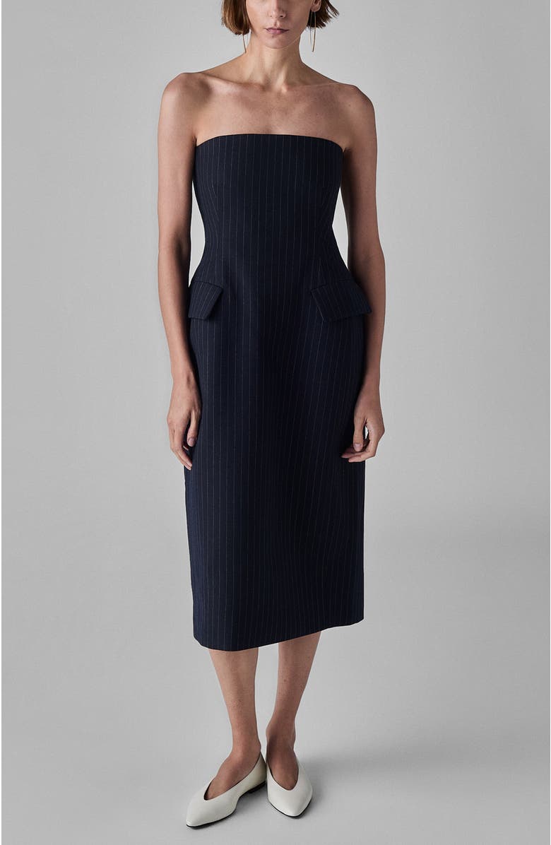 CO Tailored Bustier Dress in Virgin Wool, Main, color,