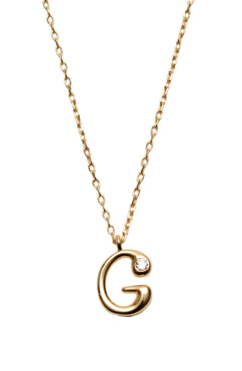 Cubic Zirconia Bubble Initial Necklace