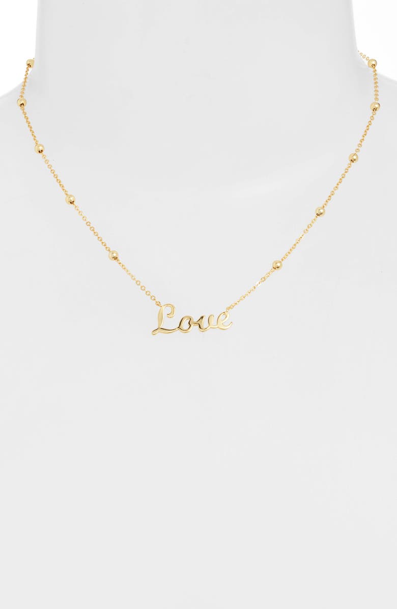 Argento Vivo Sterling Silver Argento Vivo Love Pendant Necklace, Alternate, color, 