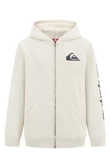 Quiksilver Kids' Fleece Zip Up Hoodie In Silver