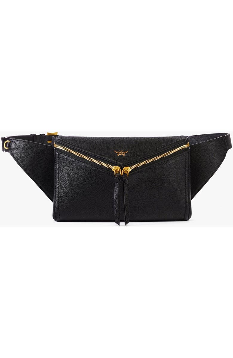 MCM Diamant 3D Belt Bag in Goatskin Leather, Main, color, Black