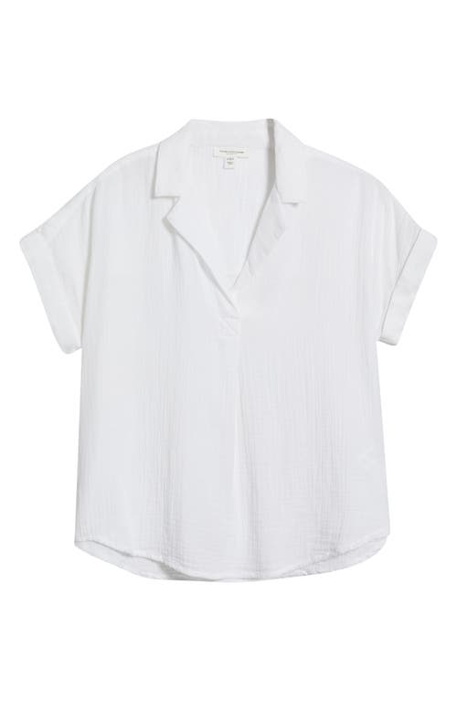 Beachlunchlounge London Cotton Gauze Popover Top In White
