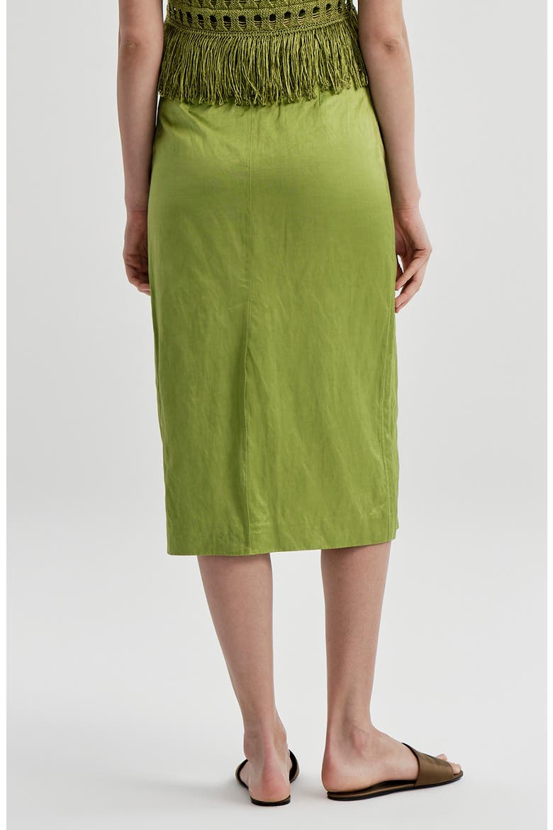 Phoebe Metallic Midi Skirt, Alternate, color, MEADOW GREEN
