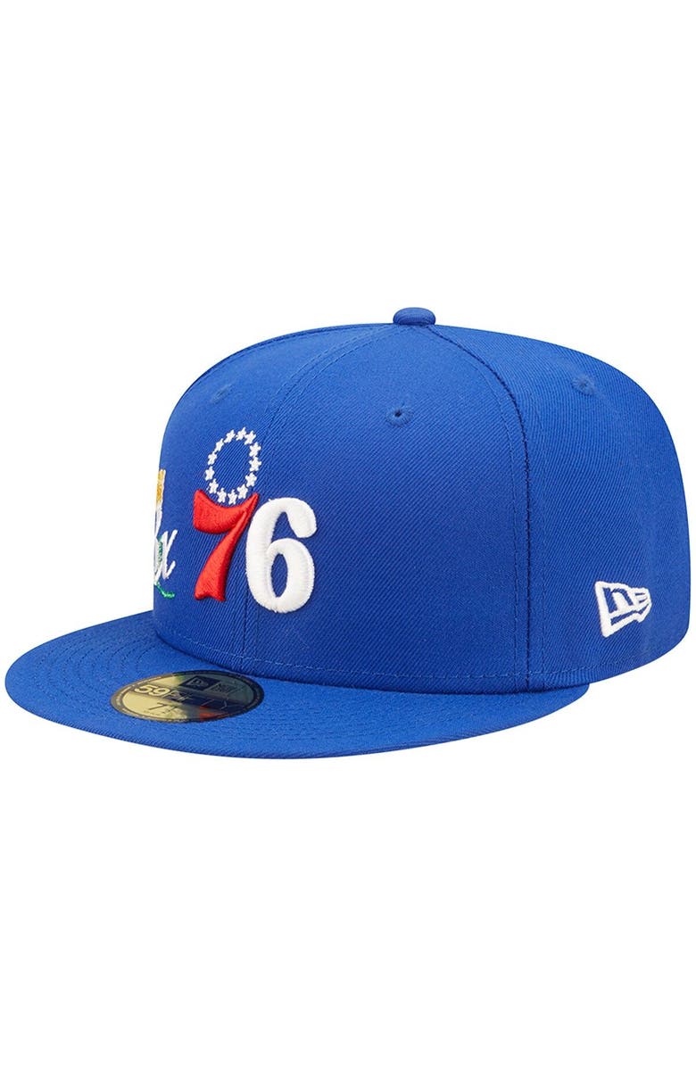 New Era Men's New Era Royal Philadelphia 76ers 3x NBA Finals Champions Crown 59FIFTY Fitted Hat, Main, color, Royal