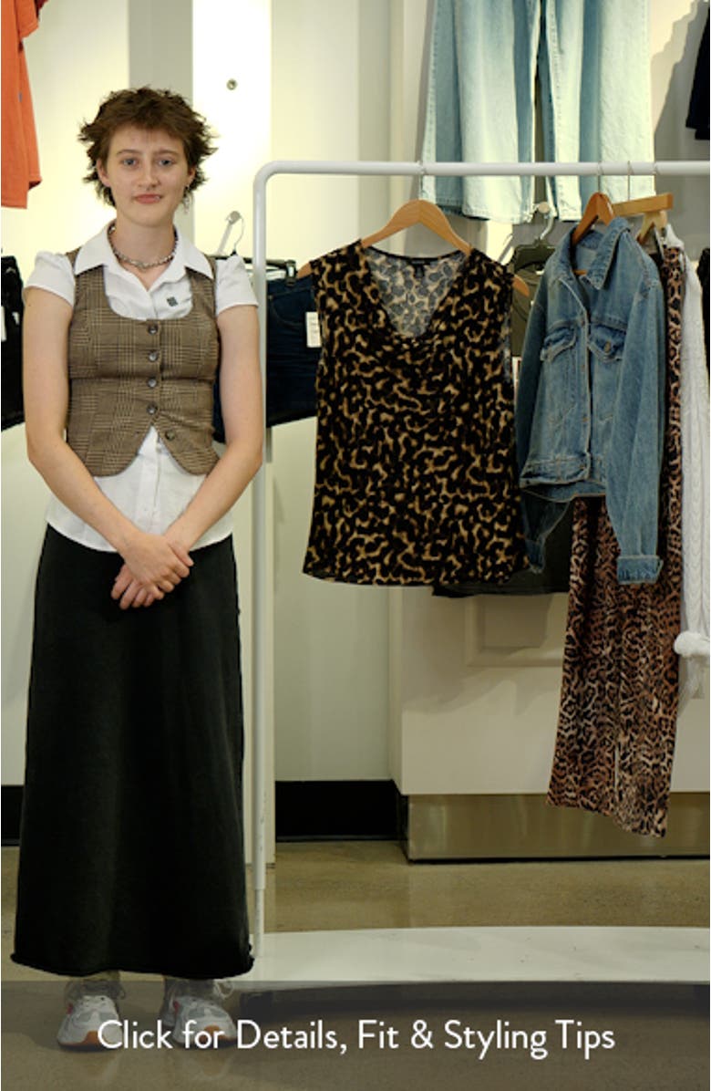 Animal Print Cowl Neck Sleeveless Top, sales video thumbnail