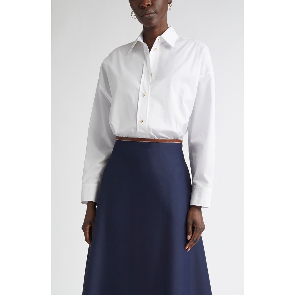 St John St. John Collection Cotton Poplin Button-up Shirt