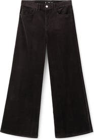 MANGO High Waist Wide Leg Corduroy Jeans