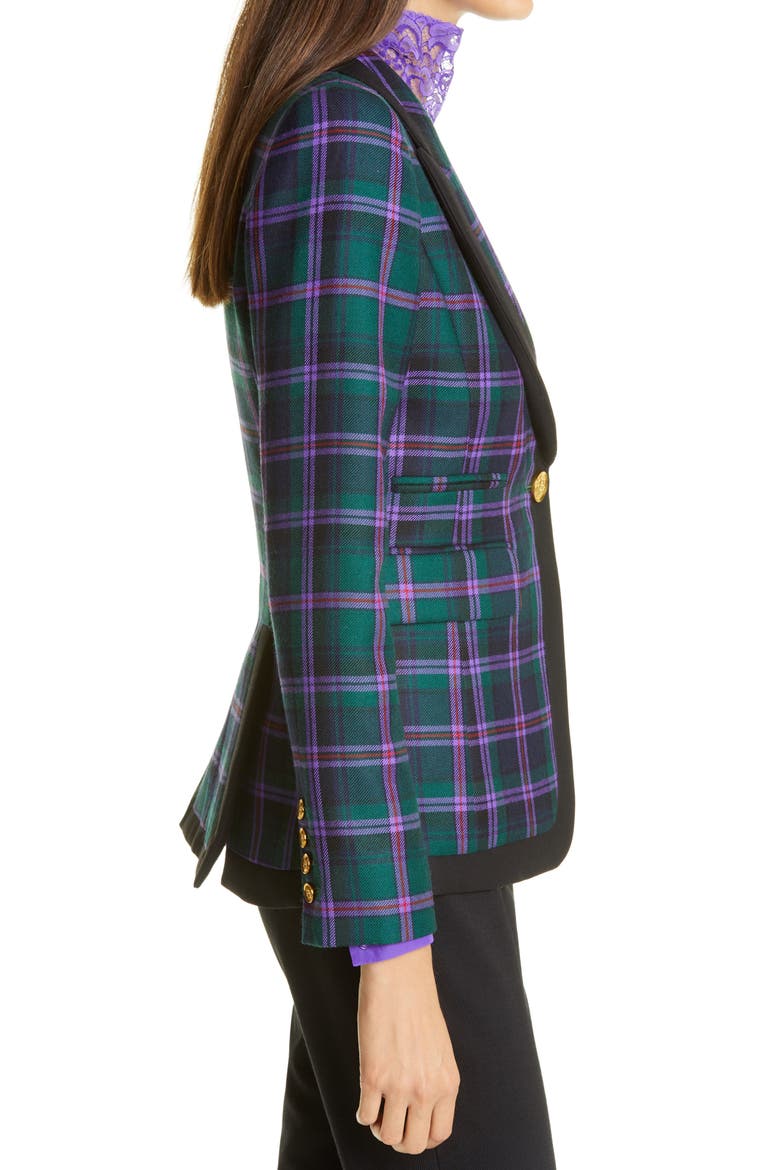 Tartan Peaked Lapel Wool Blazer, Alternate, color, COOPER TARTAN