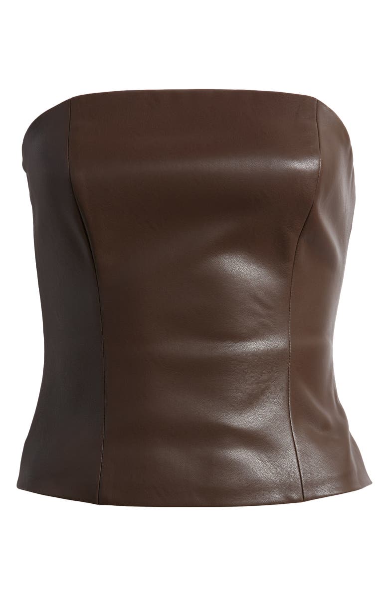 The Range Plush Faux Leather Bustier Top, Alternate, color, 