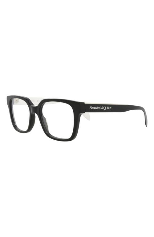 Alexander Mcqueen Mcqueen 52mm Square Optical Glasses In Black