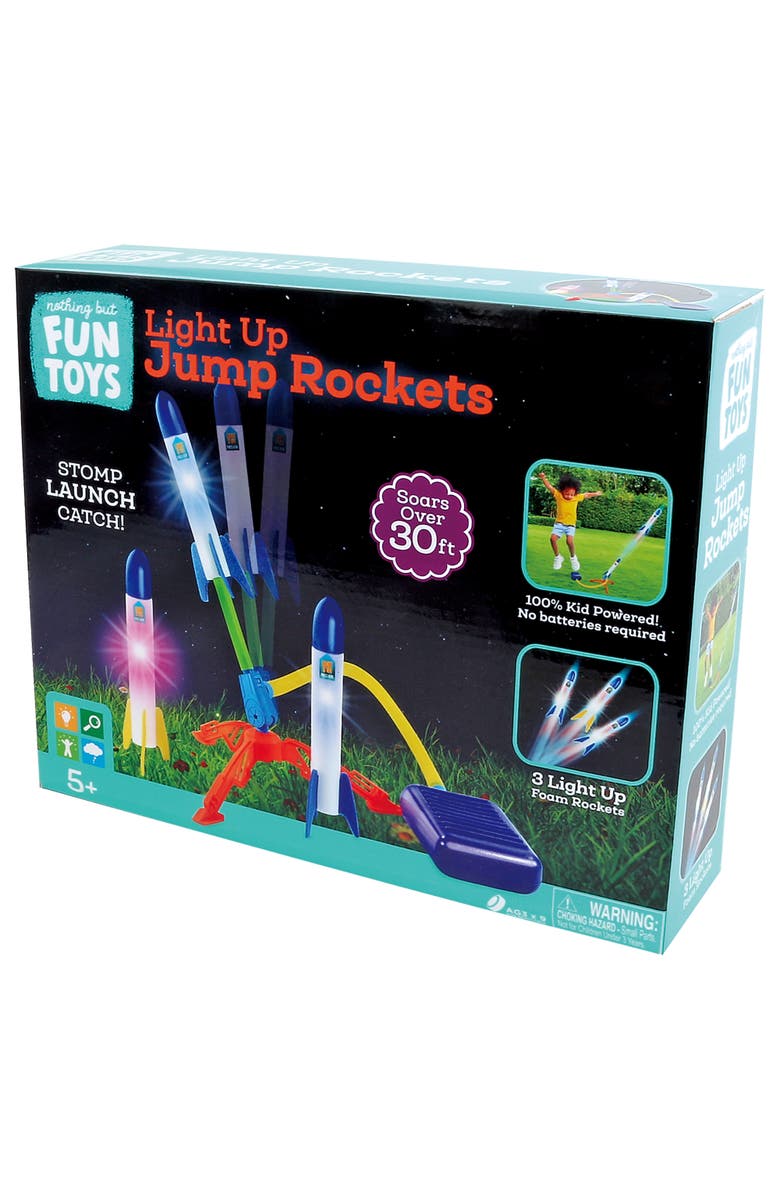 Nothing But Fun Toys Light Up Jump Rockets, 3 Foam Rockets, Airpowered, Alternate, color,