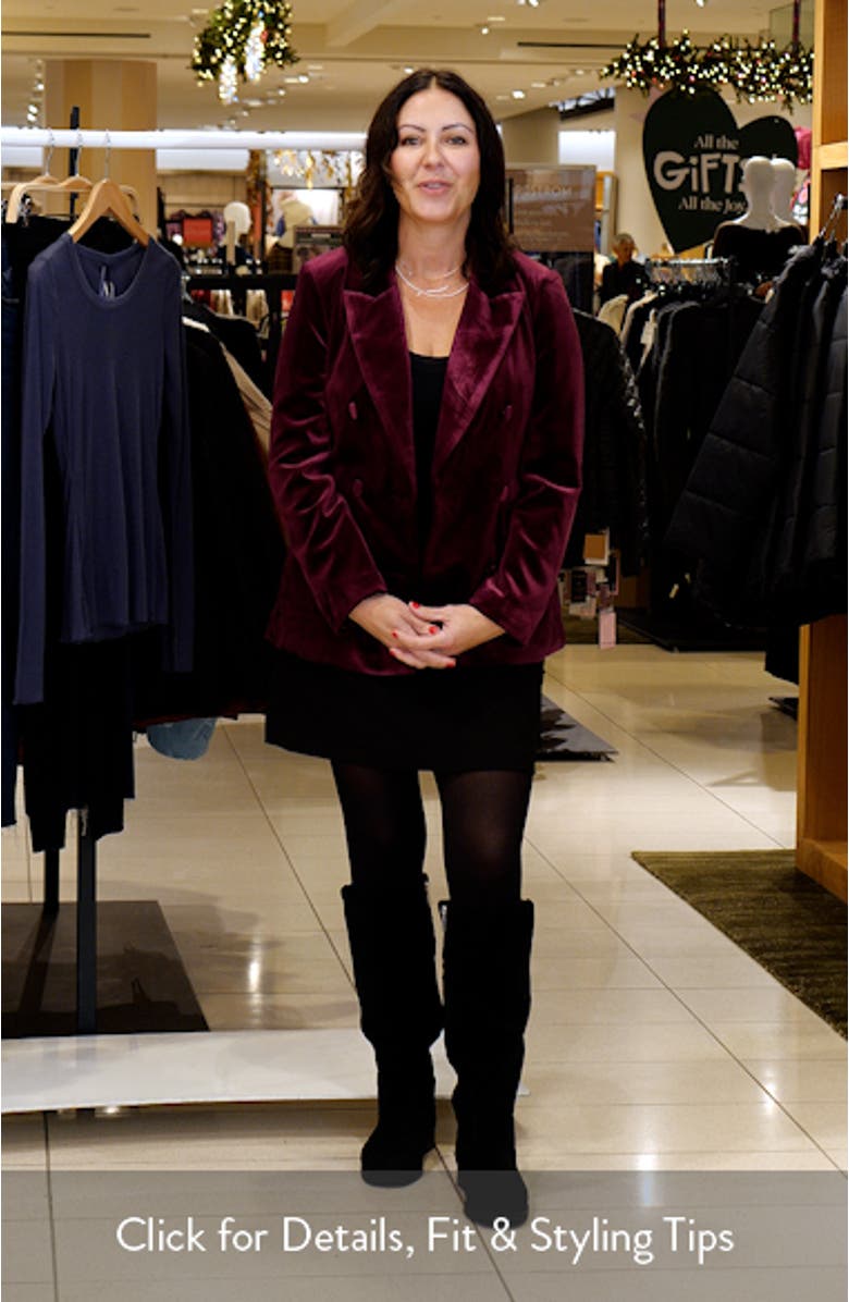 Shimmer Velvet Double Breasted Blazer, sales video thumbnail