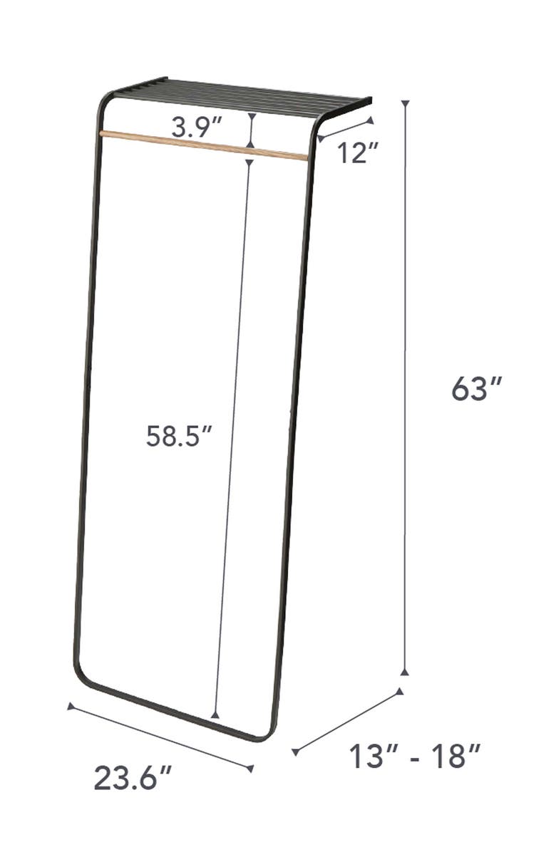 Yamazaki Leaning Shelf Coat Hanger, Alternate, color, 