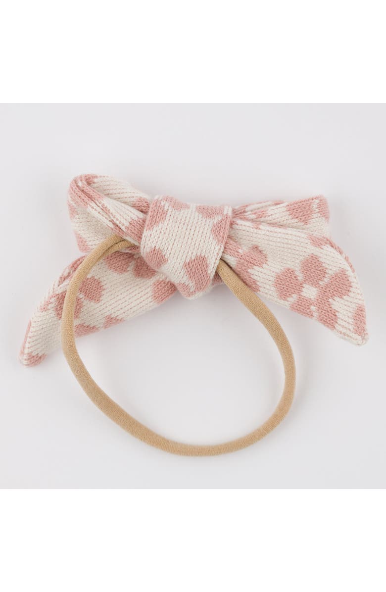 oh baby! Mod Flowers Tie Bow Nylon Headband- Infant, Alternate, color, Blush