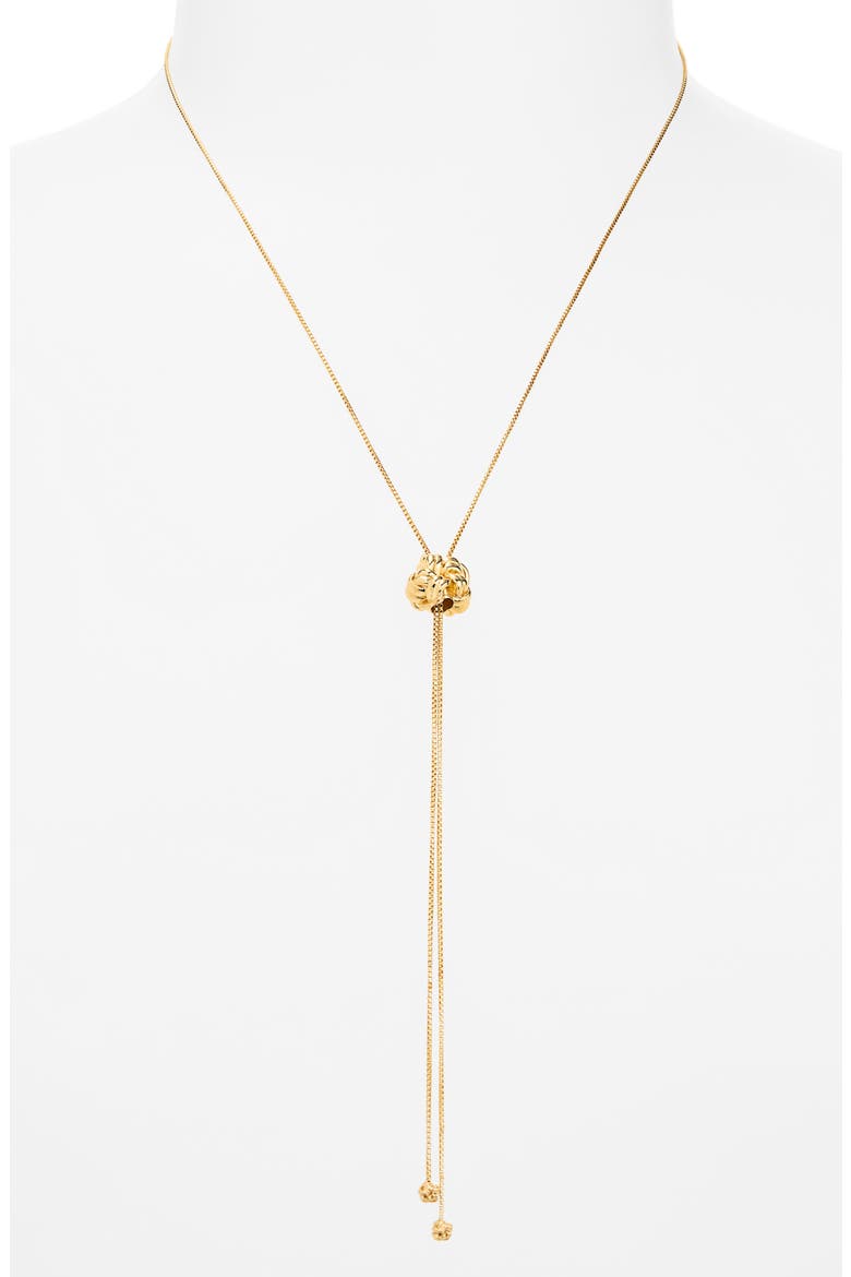 Knot Lariat Necklace, Alternate, color, 8120 YELLOW GOLD