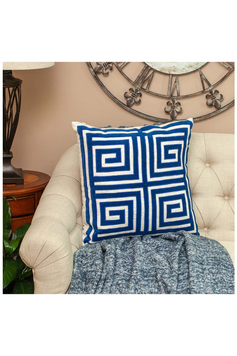 Gio Cotton Velvet Throw Pillow, Alternate, color, BLUE