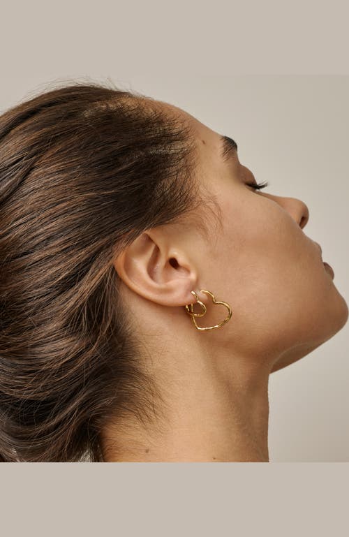 Enamel Copenhagen Organic Heart Small Hoops In Gold