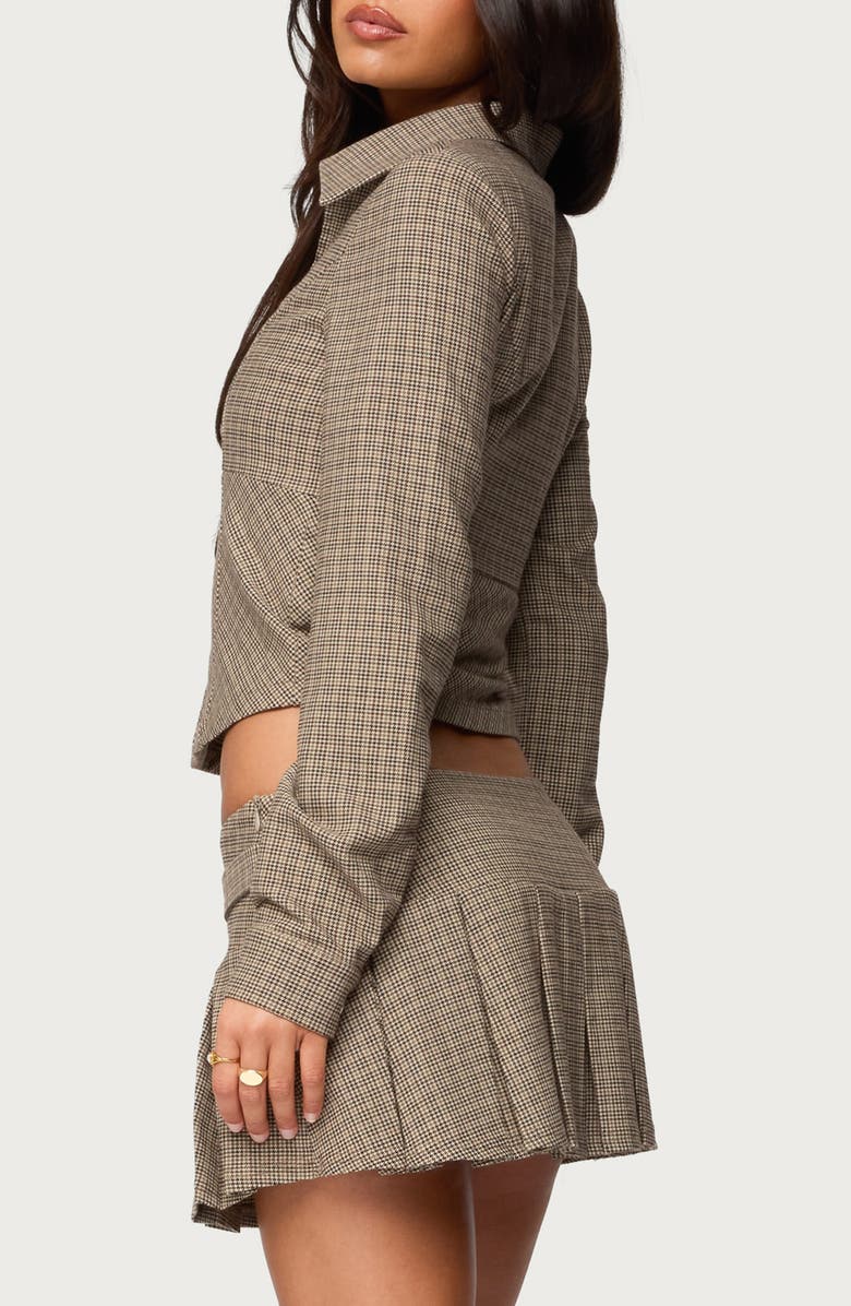 EDIKTED Lockette Plaid Crop Jacket, Alternate, color, Mix