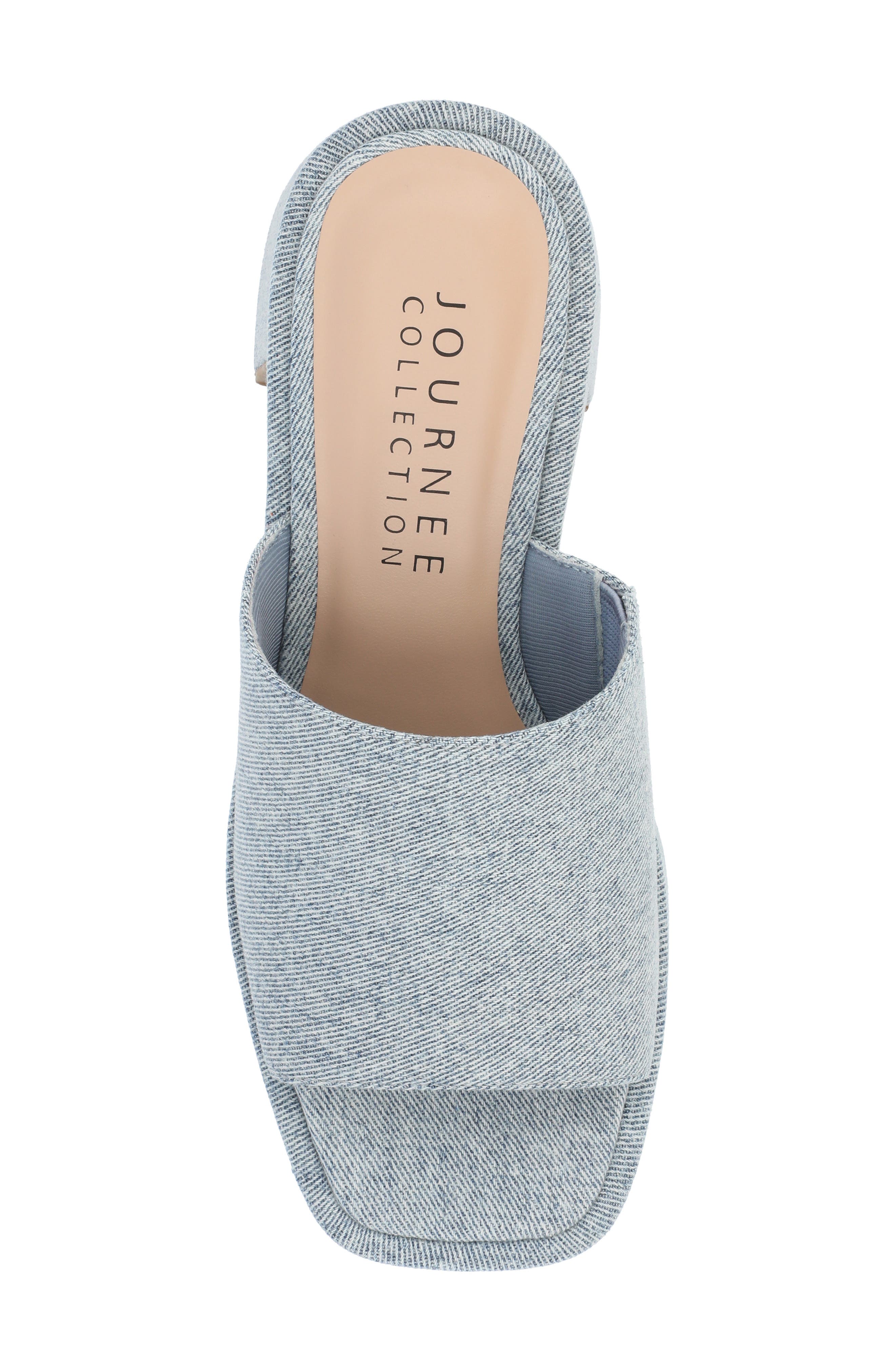 Journee Collection Bessa Block Heel Slide Sandal, Alternate, color, Light Denim