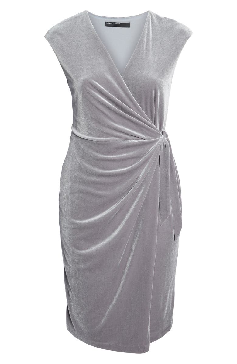 Maggy London Velvet Wrap Dress, Alternate, color, 