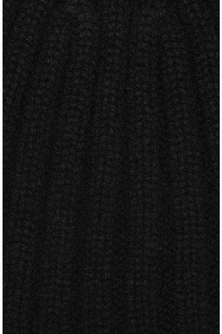 Rib Cashmere Beanie, Alternate, color, BLACK