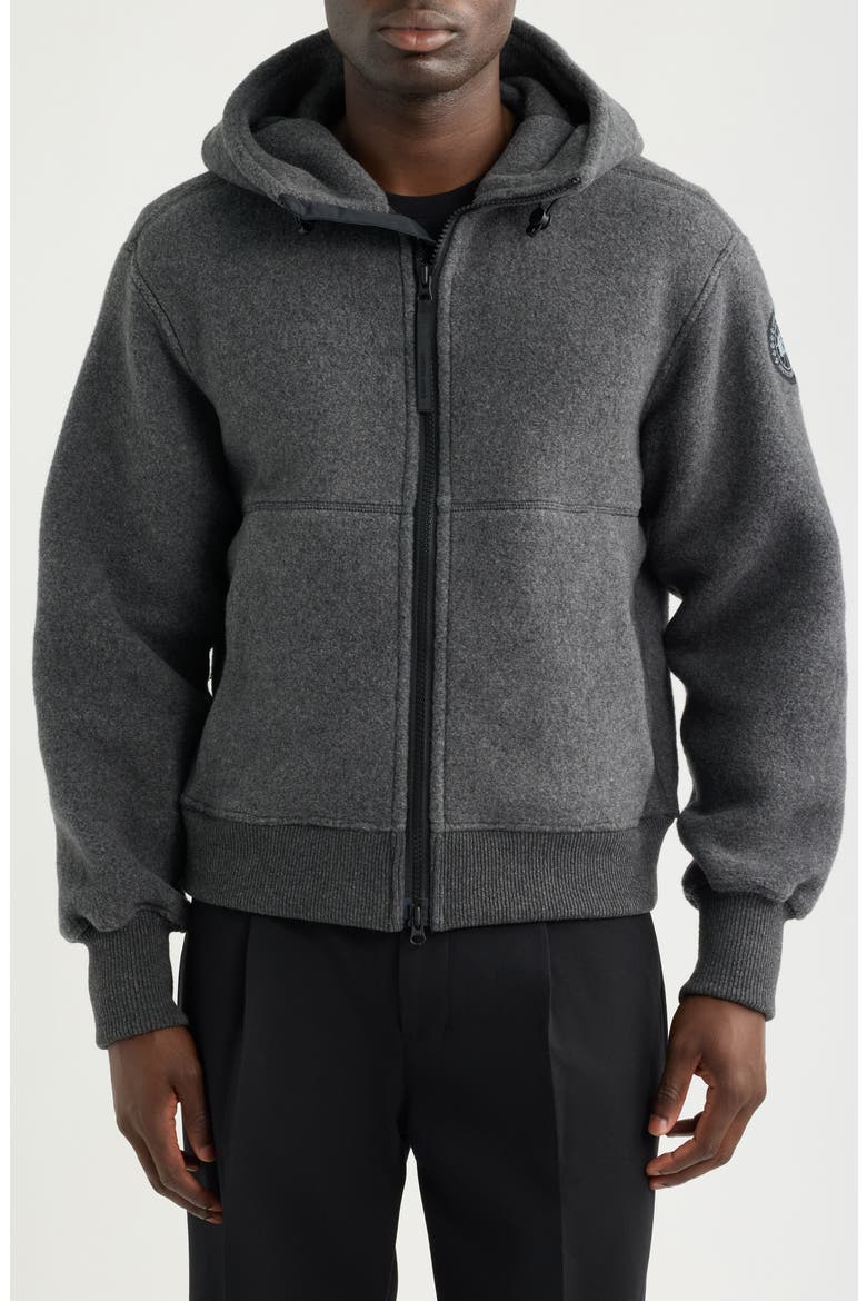 Chilliwack Kind Fleece Hooded Bomber Jacket, Alternate, color, ANCHOR GREY - GRIS ANCRE
