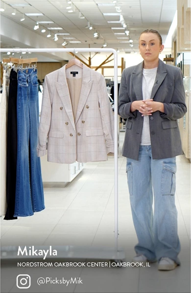 Ruched Sleeve Double Breasted Blazer, sales video thumbnail