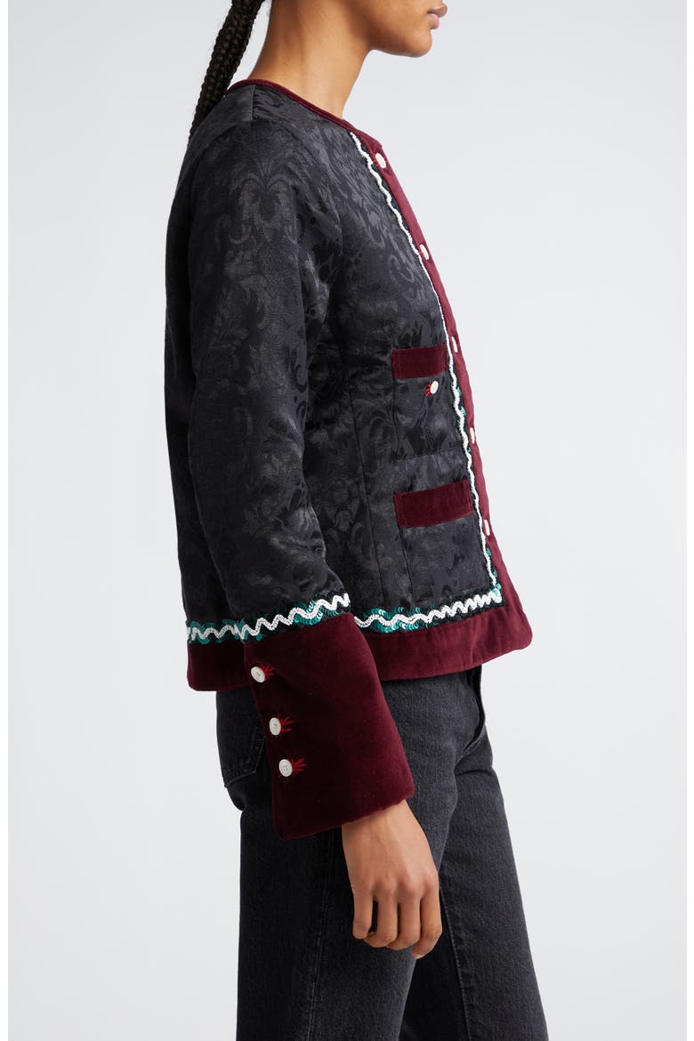 Dusk Brocade Rice Jacket, Alternate, color, CHARCOAL MAROON