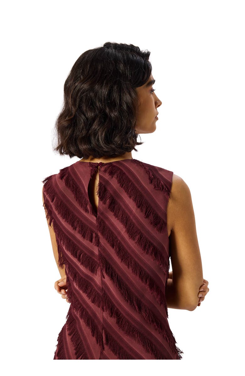 22454328 Fringe Textured Sleeveless Midi Dress, Alternate, color, Brown