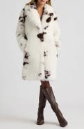 NVLT Animal Print Faux Fur Coat