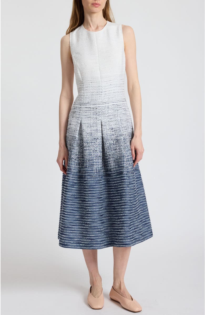 Santorelli Keely Sleeveless Midi Dress in Modern Ombre Tweed, Alternate, color, Blue Aura