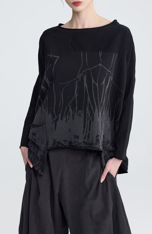 Luukaa Cristal Textured Blouse In Black