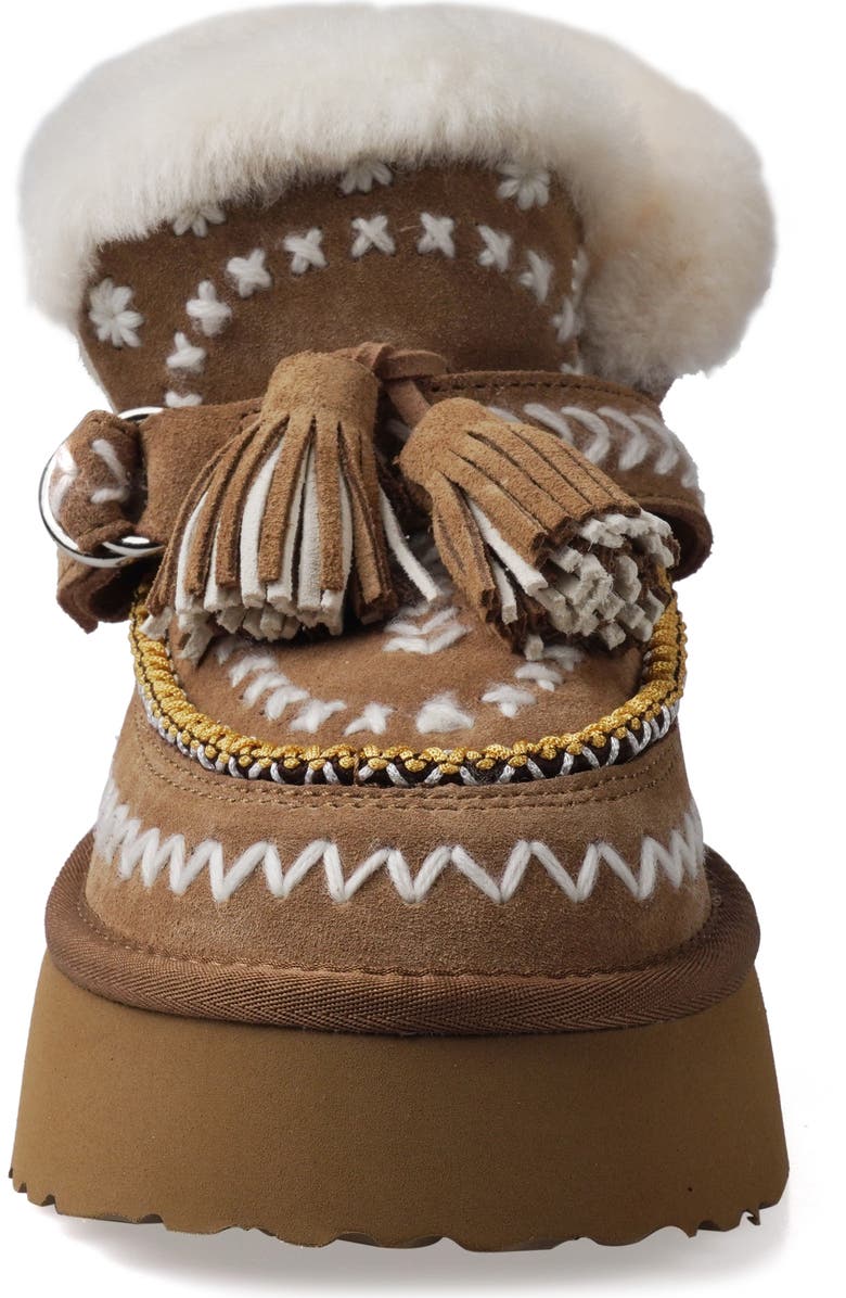 ZIGI Mindey Faux Fur Tassel Bootie, Alternate, color, Tan Suede