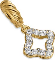 David Yurman Micro Pavé Quatrefoil Enhancer in 18K Yellow Gold with Diamonds, 7.4mm