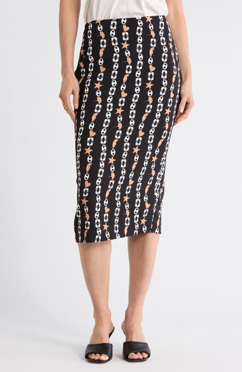 Kara Print Pencil Skirt